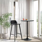 Bar Table 40 Inch Modern Kitchen Table Dining Table with Metal Base, Black
