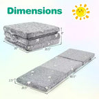 Matelas de sol pliable pour enfants, phosphorescent, pour la sieste des tout-petits, pliable en trois, coloré/gris/rose