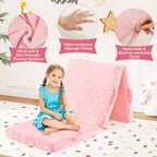 Matelas de sol pliable pour enfants, phosphorescent, pour la sieste des tout-petits, pliable en trois, coloré/gris/rose