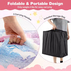 Matelas de sol pliable pour enfants, phosphorescent, pour la sieste des tout-petits, pliable en trois, coloré/gris/rose