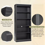 83.4 Tall Wooden Bookcase with LED Light Strip, 5-Tier Adjustable Bookshelves & Storage Organizer for Living Room & Home Office