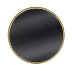 Table d'appoint moderne Table de bout ronde Table basse Table de chevet avec cadre en métal doré et plateau miroir noir