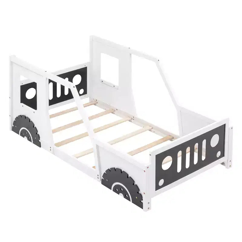 Classic Car-Shaped Platform Bed with Wheels