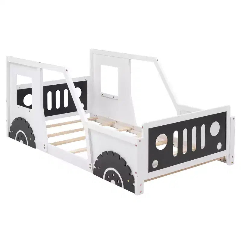 Classic Car-Shaped Platform Bed with Wheels