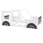 Classic Car-Shaped Platform Bed with Wheels