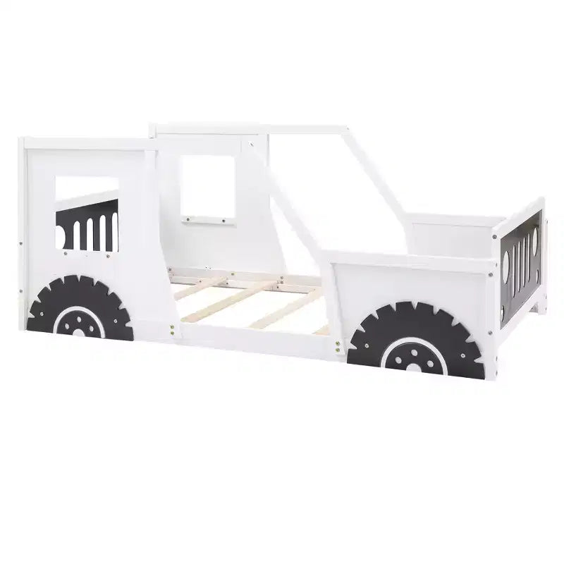 Classic Car-Shaped Platform Bed with Wheels