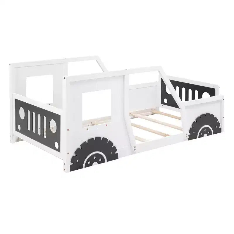 Classic Car-Shaped Platform Bed with Wheels