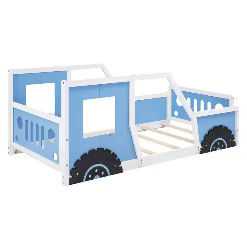 Classic Car-Shaped Platform Bed with Wheels
