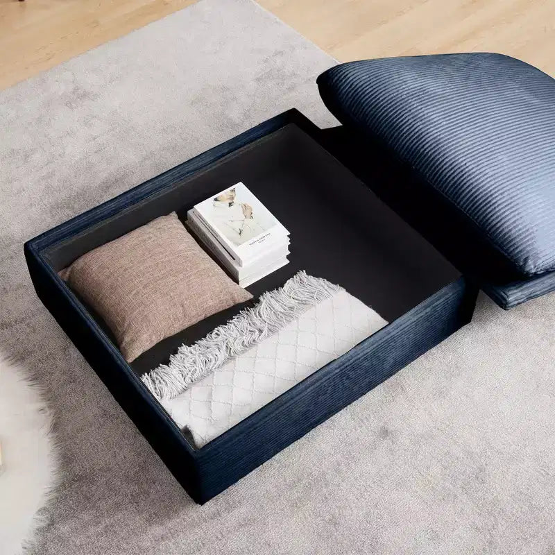 Ultimate Comfort: Corduroy L-Shape Sofa with Storage and 3 Plush Pillows