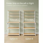 Bakers Rack - 31.5 - Inch Coffee Bar with Power Outlet. 6 - Tier Kitchen Shelves with 6 Hooks, Perfect as Microwave Stand