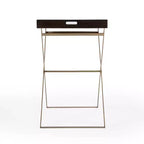 27 Gold And Walnut Solid Wood Rectangular End Table