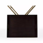 27 Gold And Walnut Solid Wood Rectangular End Table