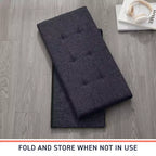 Foldable Tufted Linen 30 Inch Bench Storage Ottoman