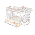 Lit superposé avec escalier, couchages superposés, tiroir, rangement et garde-corps pour chambre à coucher