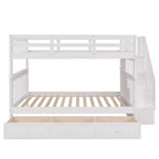 Lit superposé avec escalier, couchages superposés, tiroir, rangement et garde-corps pour chambre à coucher