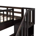 Lit superposé avec escalier, couchages superposés, tiroir, rangement et garde-corps pour chambre à coucher