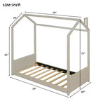 Full Size Velvet House Bed Wood Bed
