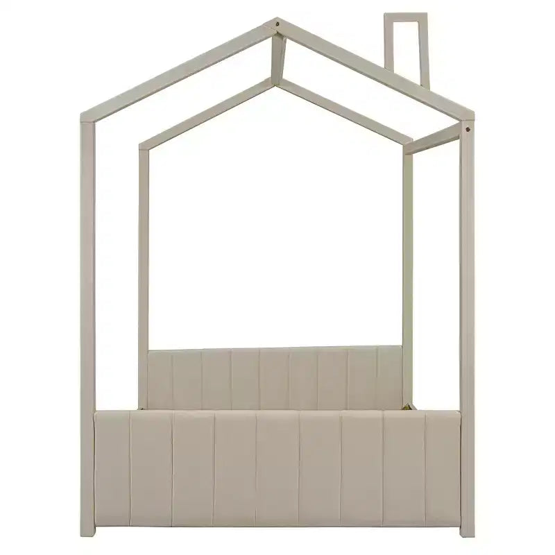 Full Size Velvet House Bed Wood Bed