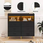 Dresser for Bedroom with 6 Drawers, Baby Changing Table Dresser with Changing Pad