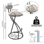 Round Bar Stools Modern Velvet Upholstered Counter Chair for Dining Room