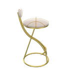 Round Bar Stools Modern Velvet Upholstered Counter Chair for Dining Room