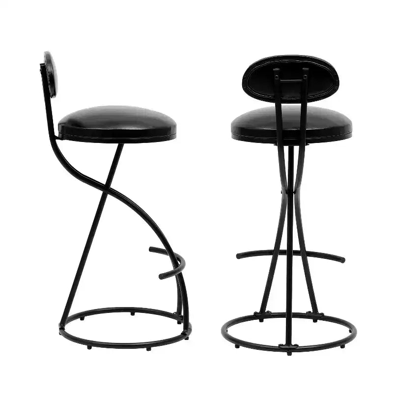 Round Bar Stools Modern Velvet Upholstered Counter Chair for Dining Room