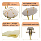 Round Bar Stools Modern Velvet Upholstered Counter Chair for Dining Room