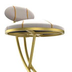 Round Bar Stools Modern Velvet Upholstered Counter Chair for Dining Room