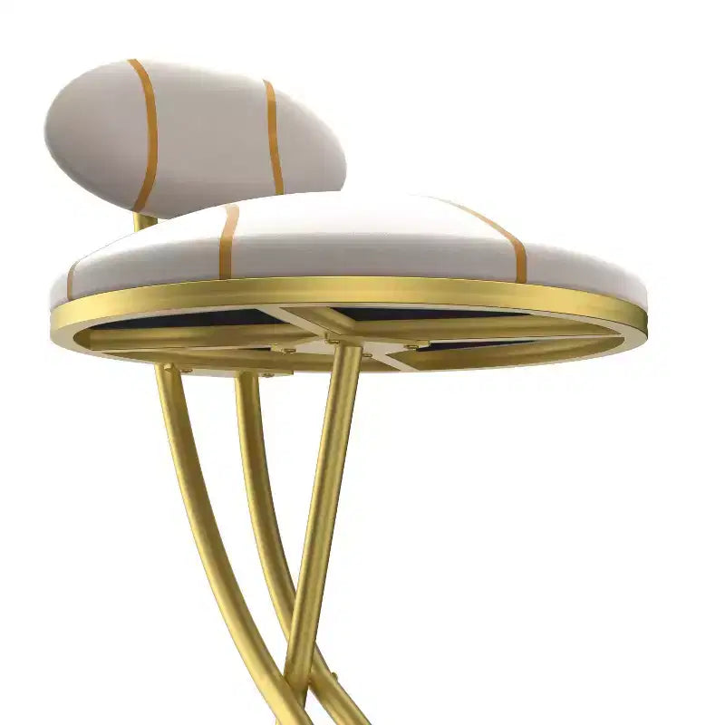 Round Bar Stools Modern Velvet Upholstered Counter Chair for Dining Room