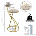 Round Bar Stools Modern Velvet Upholstered Counter Chair for Dining Room
