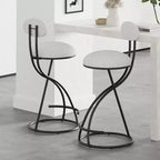 Round Bar Stools Modern Velvet Upholstered Counter Chair for Dining Room