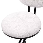 Round Bar Stools Modern Velvet Upholstered Counter Chair for Dining Room