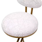 Round Bar Stools Modern Velvet Upholstered Counter Chair for Dining Room