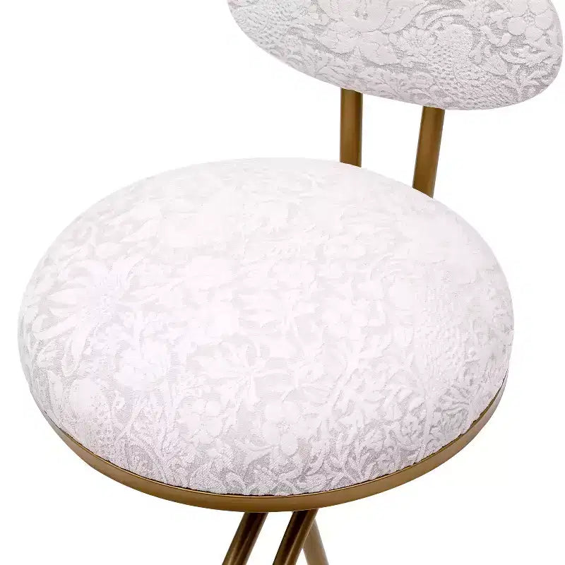 Round Bar Stools Modern Velvet Upholstered Counter Chair for Dining Room
