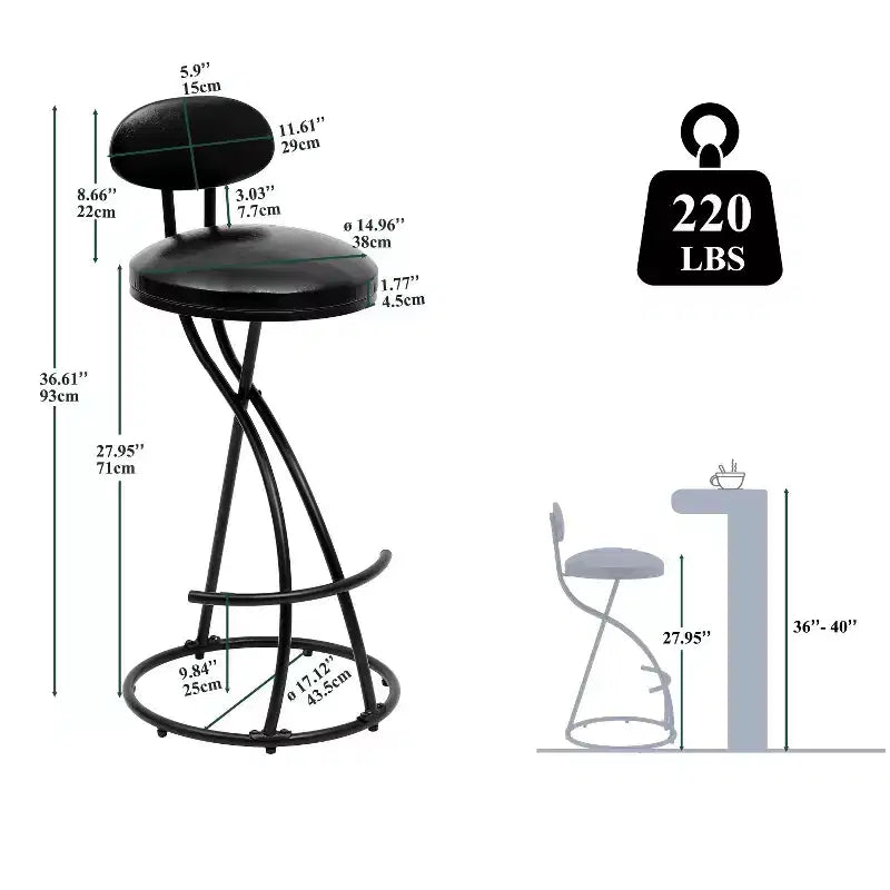 Round Bar Stools Modern Velvet Upholstered Counter Chair for Dining Room