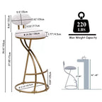 Round Bar Stools Modern Velvet Upholstered Counter Chair for Dining Room