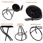 Round Bar Stools Modern Velvet Upholstered Counter Chair for Dining Room