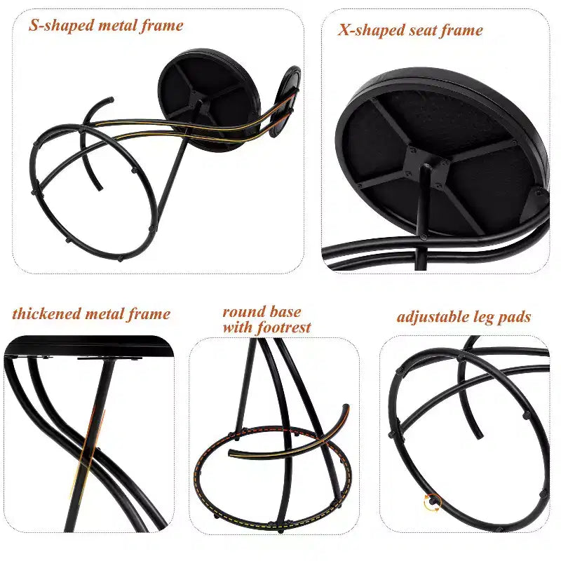 Round Bar Stools Modern Velvet Upholstered Counter Chair for Dining Room
