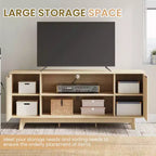 Meuble TV avec 2 portes et étagères ouvertes