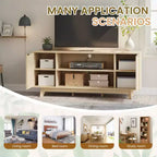 Meuble TV avec 2 portes et étagères ouvertes