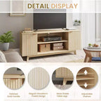Meuble TV avec 2 portes et étagères ouvertes