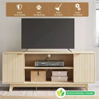 Meuble TV avec 2 portes et étagères ouvertes