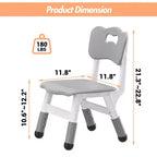 3-Level Height Adjustable Kids Chairs - Plastic Toddler Chairs with Non-Slip Pads for Children Ages 2-12