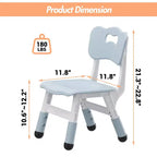 3-Level Height Adjustable Kids Chairs - Plastic Toddler Chairs with Non-Slip Pads for Children Ages 2-12