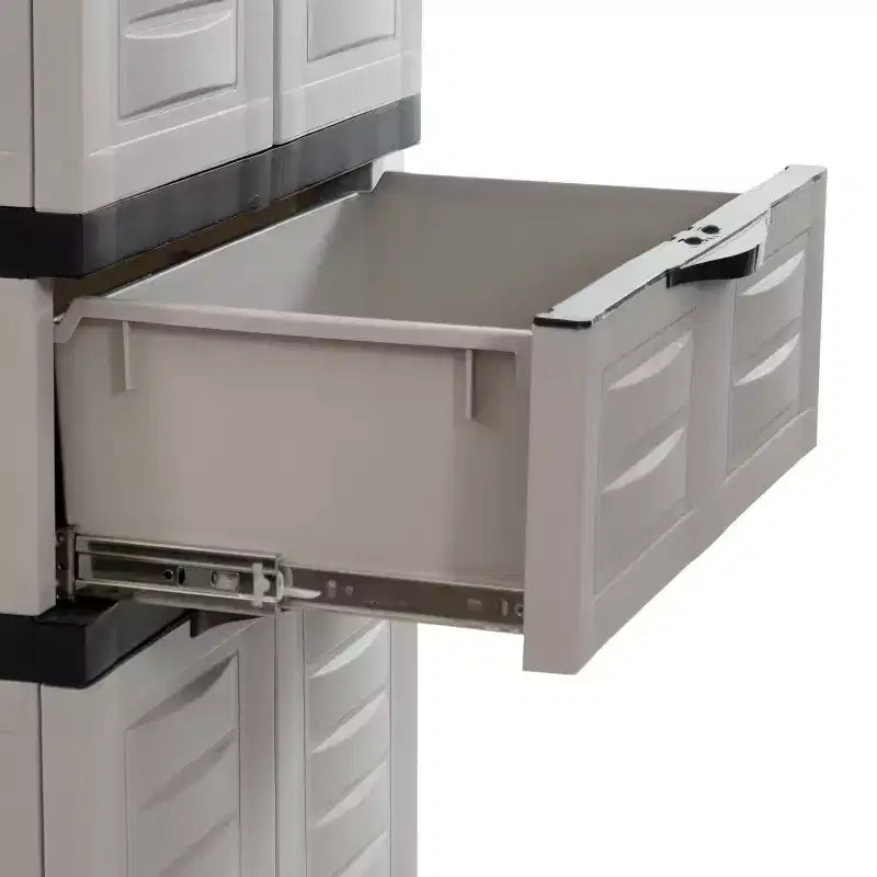 Plastic Storage Cabinet with 2 Adjustable Shelves and 1 Drawer - 57