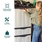 Plastic Storage Cabinet with 2 Adjustable Shelves and 1 Drawer - 57