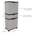 Plastic Storage Cabinet with 2 Adjustable Shelves and 1 Drawer - 57
