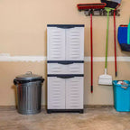 Plastic Storage Cabinet with 2 Adjustable Shelves and 1 Drawer - 57
