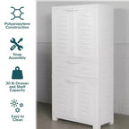 Plastic Storage Cabinet with 2 Adjustable Shelves and 1 Drawer - 57