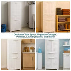 Plastic Storage Cabinet with 2 Adjustable Shelves and 1 Drawer - 57